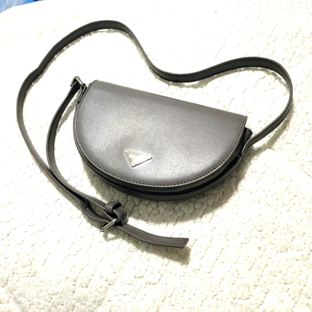 Miniso Women's Half Moon Faux Leather Crossbody Bag Purse